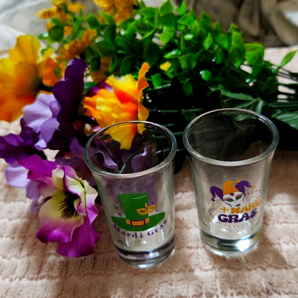 MARDI GRAS SHOT GLASSES